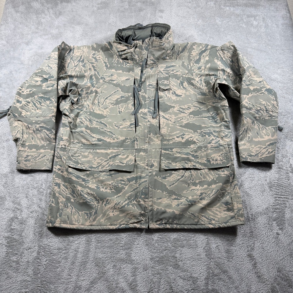 Tennier Industries USAF Parka APECS Tiger Stripe Men Medium Short Hooded